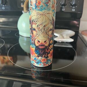 Floral Cow Print Tumbler